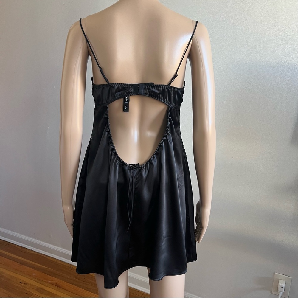 FOR LOVE & LEMONS BRIE BLACK SLIP DRESS Mini SIZE M - Picture 12 of 16